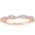 Wholesale 10K Solid Gold Luxe Winding Willow Moissanite Diamond Petite Band Ring Classic Stackable Jewelry for Engagement