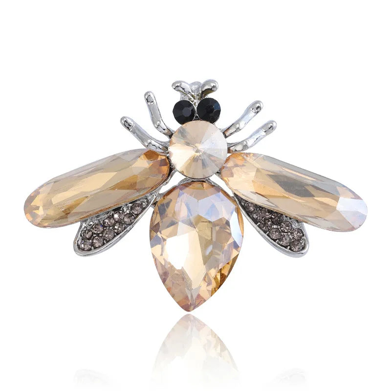 Fashionable Crystal Insect Brooch Pin Acrylic Bee Brooches Men Kids' Party Decorations Wedding Gifts Alloy Also Use Bag