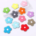 Factory Sell Low MOQ 5.2cm Iron on Sliver Edge  Flower  Chenille Patch for Garment Cat Patches