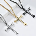 Spanner Design cross pendant Necklace I CAN DO ALL THINS Stainless steel Silver / Gold / Black Pendant Necklace for Men