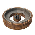 Luxury Customizable Round PE Rattan Outdoor Sofa Set for Courtyard Villa Hotel or Resort for Homestay