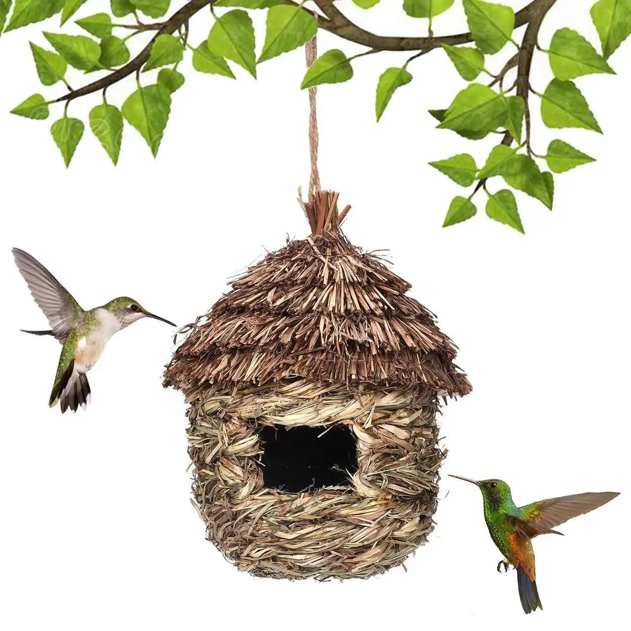 Bestselling Hummingbird House - Handwoven Hay Creative Hanging Birdhouse for Outdoor Garden Decoration