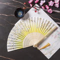 Folding Fabric Hollow Bamboo Bone Hand Fans Handfan for Party Custom Bone