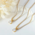 Waterproof &tarnish Free Zirconia Women Tennis Gold Plated Crystal Diamond Stainless Steel Necklaces