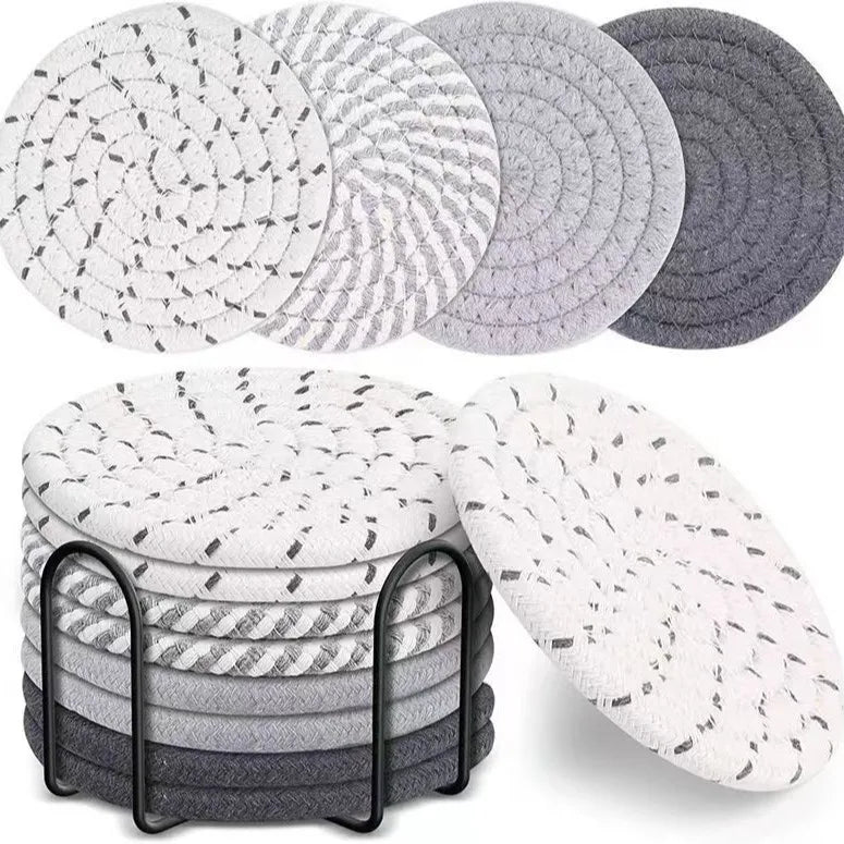 Cotton Rope Woven Placemats Coasters Handicrafts Simple Coasters Table Placemats Cup Mat Bowl Mat