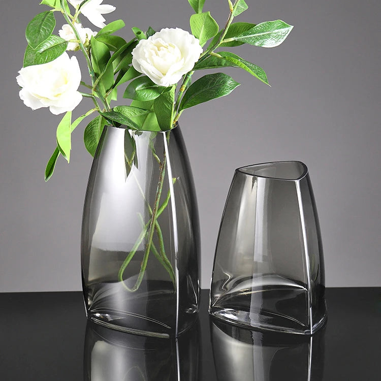 Handmade Concise Modern Nordic Design Luxury Custom Fashion Glass Vase Large Size for Home Kitchen Decorative Dining Living Room