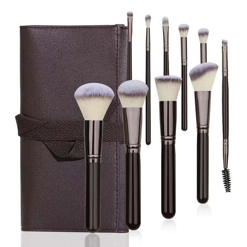 UUYP Luxury Synthetic Hair Makeup Brush Set Beauty Products for Women Makeup & Tools Foundation Makeup Brushes 10Pcs with Bag