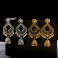 Women Big Gold Silver Dangle Earrings Jhumka Indian Earrings Vintage Drop Earring Lantern Tassel Palace Orecchini Donna