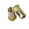 Iron Color Zinc Flat Head Rivet Nut Rivet Nut Column Stripe Nut Knurled Female M3M4M5M6M8M10M12