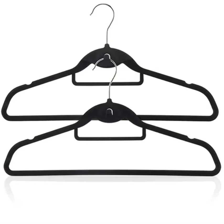 High End Light Luxury Household Plush Hangers with Hooks Non slip and Traceless Efficient Storage Hangers