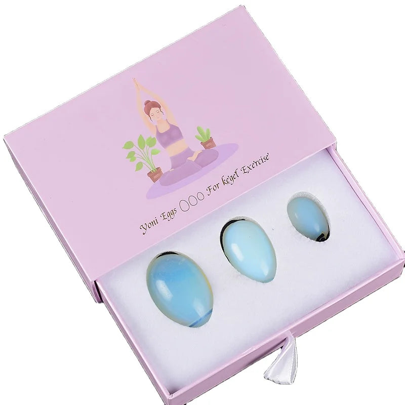 Huiying Wholesale Nephrite Jade Yoni Egg Opalite Egg Set Birthstone for Sale