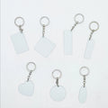 Qualisub Personalized 1mm Thick Aluminum Keychains Sublimation Keychain Double Sided Glossy Sublimation Metal Keychain