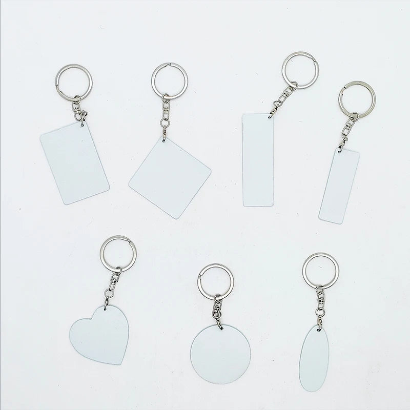Qualisub Personalized 1mm Thick Aluminum Keychains Sublimation Keychain Double Sided Glossy Sublimation Metal Keychain