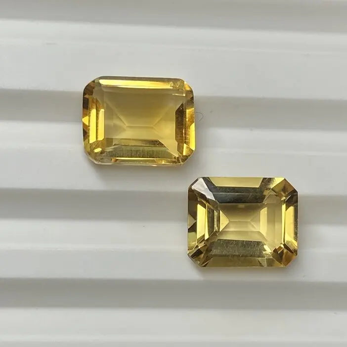 Natural Octagon Cut Yellow Citrine Gemstones Emerald Cut Original Citrine Stone Prices