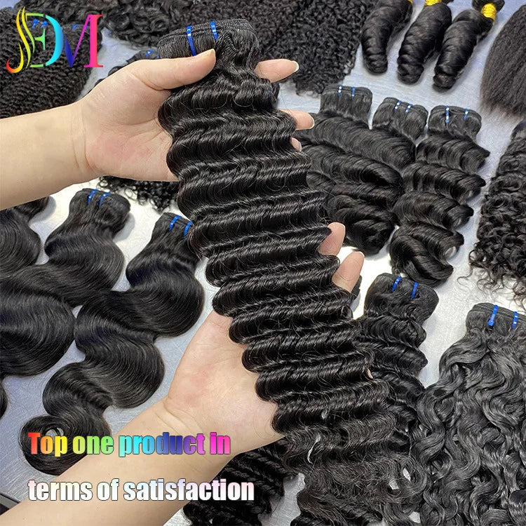 Cuticle Aligned Luxury Quality Raw Vietnamese Hair Deep African Curly Nature Color Double Drawn Imitate Handtied Genius Weft