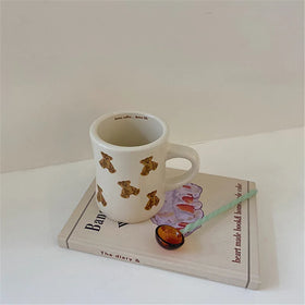 300Ml Kid Cute Bear Porcelain Custom Mugs Children Large Milk Tea Bottle Ceramic Nordic Travel Coffee Cup With Handle