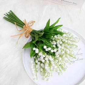 M200 Wedding Flower Centerpieces Accessories Decoration Real Touch Silk Bellflower Lily of the Valley Artificial White Flowers