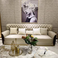 Light Luxury Modern Synthetic Leather Sectional Sofa China Villa Living Room 3 Seater Couch Set New Rectangle Shape Sponge Sale