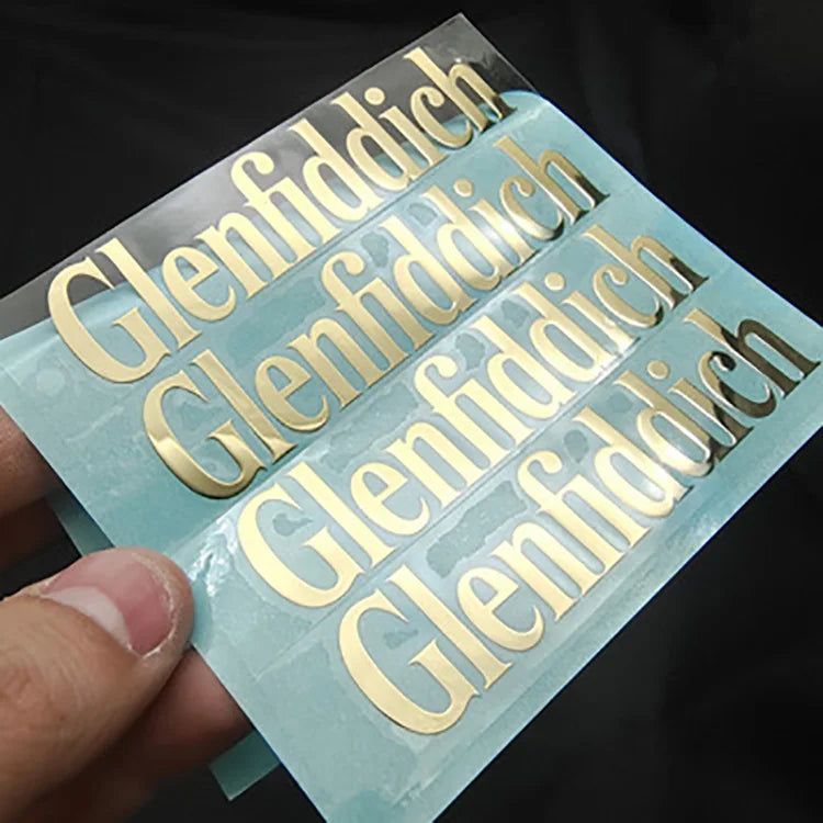Custom Embossed Logo Nickle Metal Die Cut Sticker Gold Self-Stick Brand Logo Label Sticker Plating Metal Sticker for Craft Use