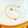 Fashion Pvd Gold Plated Stainless Steel Heart Shape Love Charm Bracelet Jewelry for Women Party
