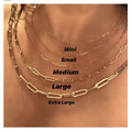 18K Gold Plated Tarnish Free Stainless Steel Paper Clip Chain Necklace Jewelry Set