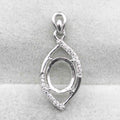 Sterling Silver 8*10mm Semi Mount Pendant Empty Support Blank Claws Setting S925 Base Holder Without Center Stone for DIY Inlay