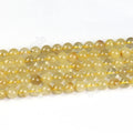 Gold Rutile Quartz Beads Natural Golden Quartz Rutilated Beads for DIY Jewelry 4mm 6mm 8mm 10mm 12mm