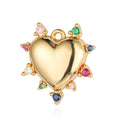 Beimai OEM Charms for Jewelry Making Colorful Zircon Heart Crown Copper Zircon DIY Necklace Bracelet Jewelry Accessories