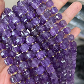 Amethyst Faceted Square Dice Cube Beads 8mm Agate Quartz Crystal DIY Jewelry Accessories Loose Beads DIY Craft