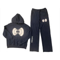 OEM Custom High Quality Pullover Sweatshirt Set Jogging Suit Heavy Oversized 3D Puff Print Men's Hoodie Set Tracksuit