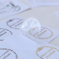 Custom Adhesive Sticker PVC Vinyl Label Transparent Golden Logo Personalized Transparent Packaging Label for Promotion Grocery