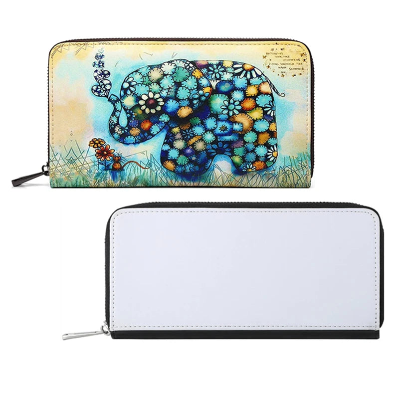 Clutch Blank Sublimation Surface PU Sublimation Fasion Wallet with Zipper Women Wallet Cute
