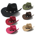 Distressed Soft Vintage Party Formal British Style Cowboy Wholesale Red Curved Brim Chain Felt Elegant Men Jazz Cap Fedora Hats