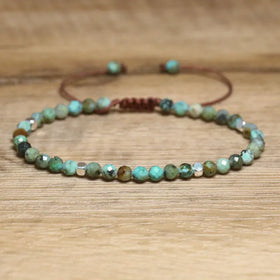 Dainty Stone Bracelet for Women Jewelry Natural Amethyst Rose Quartz Handwoven Braided Beaded Bracelet for Gifts Parties