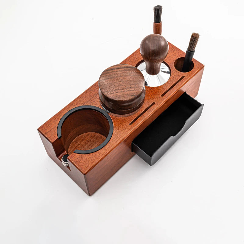 Wood Mash Coffee Wood Knock Box Bamboo Barista Wood Coffee Mash Station Espresso for High-end Cafe