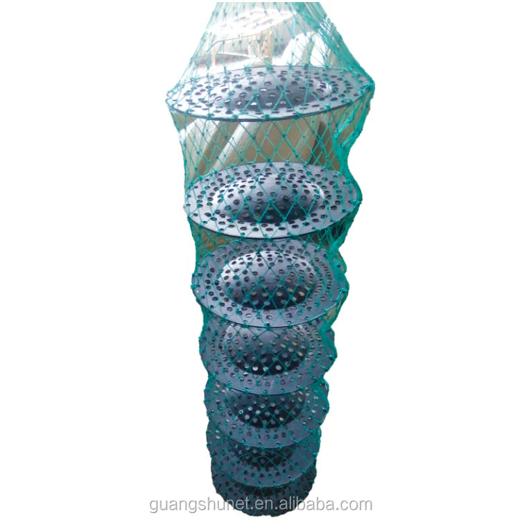 Polyethylene or Nylon Braided Derailed and Closely Woven Multilayer Folding oyster Lanturn Cage Net