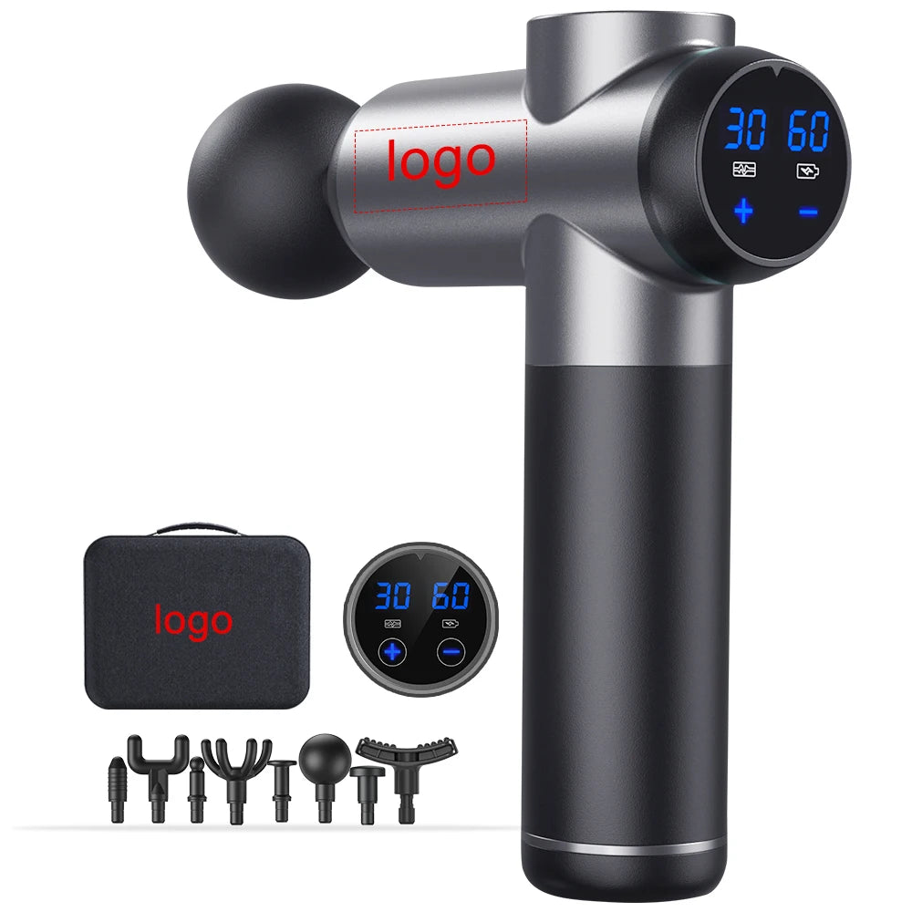 VTT Body Muscle Electric Fascial Gun with 8 Massage Heads Touch Screen Liquid Crystal for Body Massage