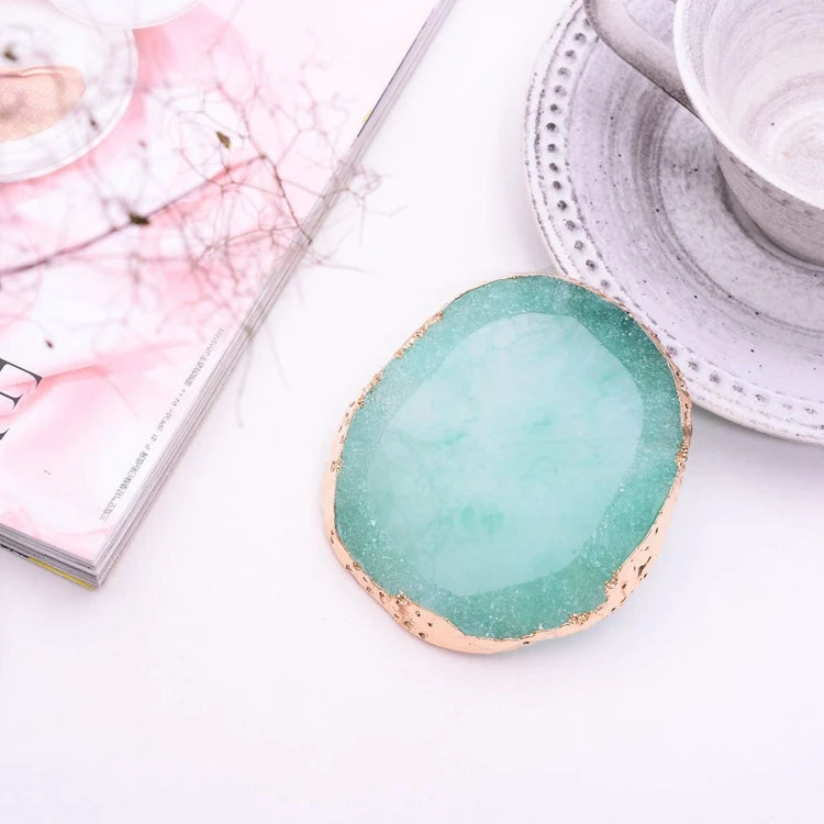 DIY Resin Agate Slice coaster Cheese Platters