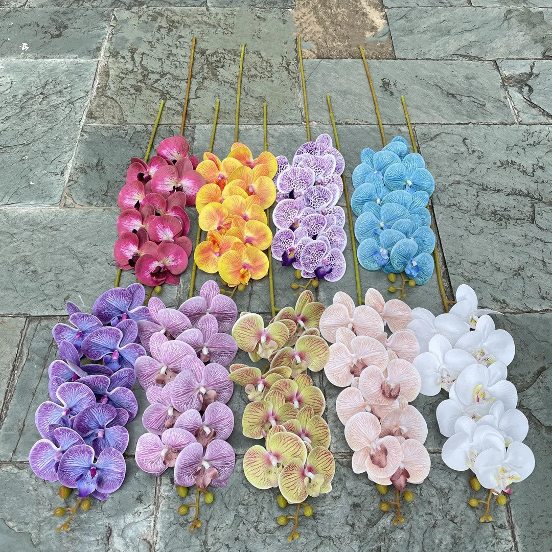 YOPIN 058 Wedding Decoration Artificial Flowers Real Touch Phalaenopsis Orchid Flowers Home Orchid Plants