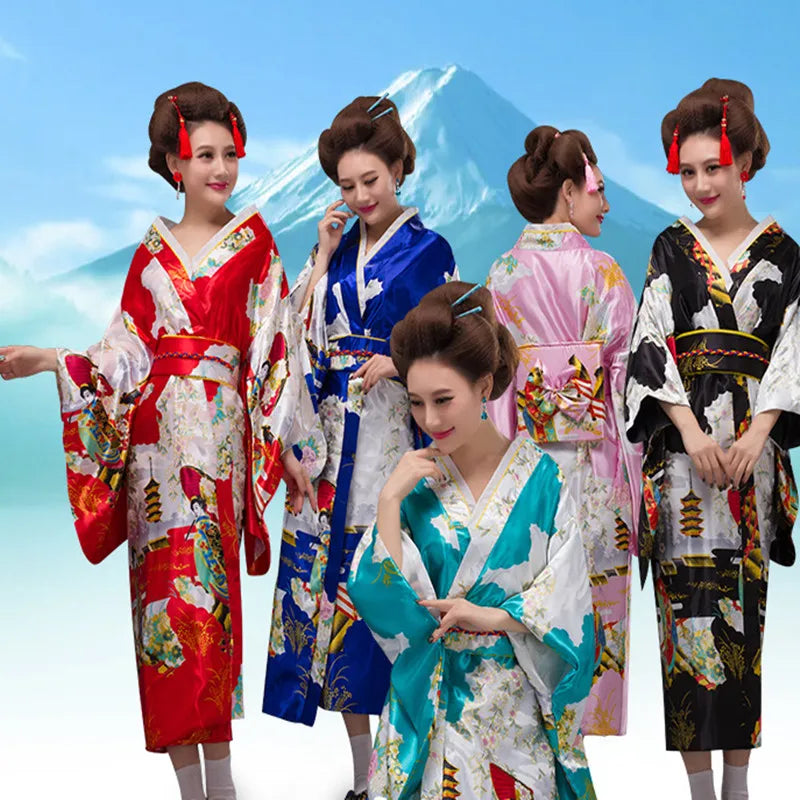 Multi Colors Women's Anime Kimono Robe Sets Costume for Photography Cosplay (no Umbrella)