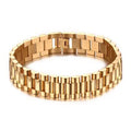 New Factory Supply Men's and Women's Simple Titanium Steel Bracelet Strap Type Bracelet Gold Bracelet