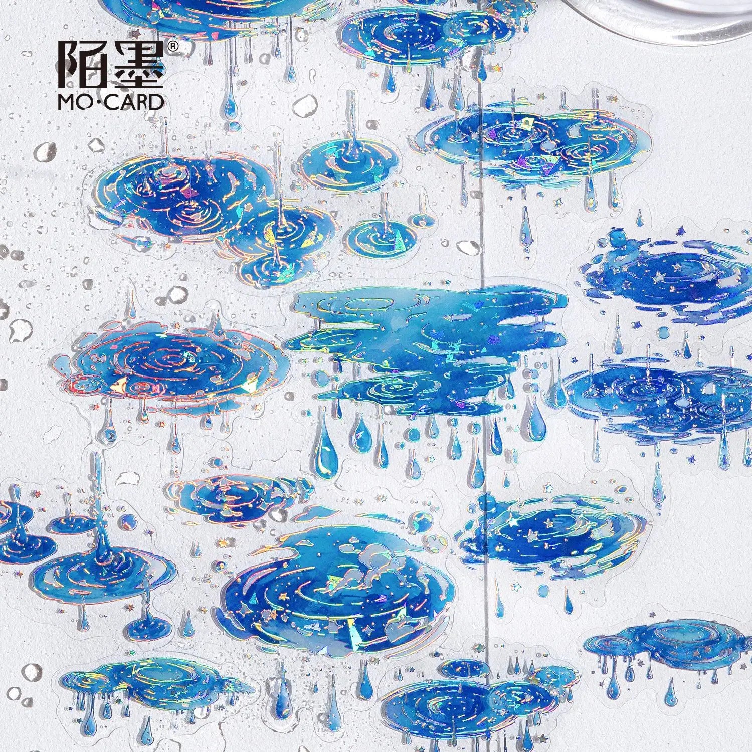 20 sheets per pack Ice Crystal Stereoscopic Laser Silver Sticker Pack Boundless Water Language Series