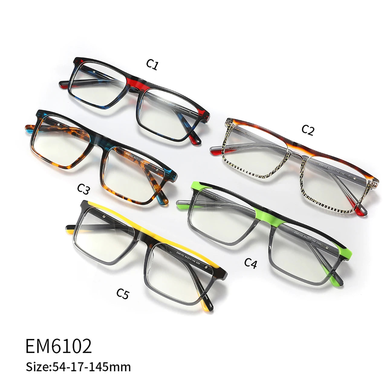 Manufacturers Double Color Print Unisex Optical Glasses Frame Fashion Lightweight Computer Glasses Custom Logo Acetate Diamond