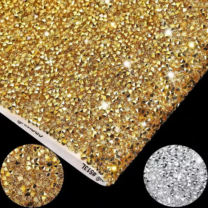 Bling Crystal Resin Motif Rhinestones DIY Self-Adhesive Decoration Sticker Sheet for Bags Garments Shoes