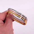 Cheap Simple Wholesale Women Stainless Steel Rectangular CZ Cubic Zirconia Shape Bangle