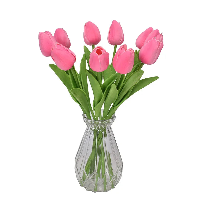 LBT126 Pu Tulip Simulation Fake Flower Wedding Party Home Decoration Flower Decorative Flowers & Wreaths Artificial Tulip