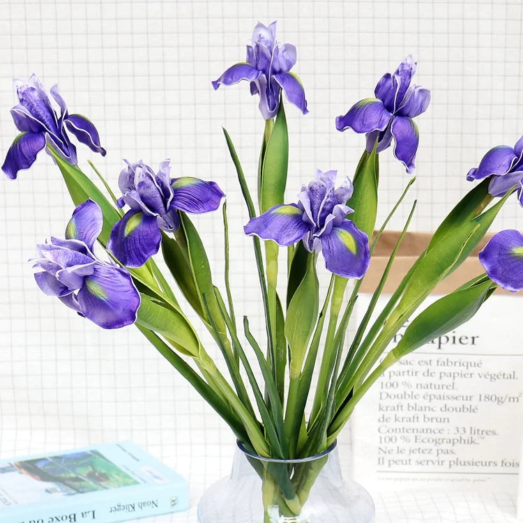 M164 Wedding Decoration Garden Outdoor Indoor Real Touch Fleurs Artificiels Sechees Artificial Silk Iris Flower for Home Decor