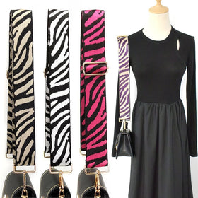 Meetee B-J215 5cm Colored Zebra Pattern Cotton Webbing Widened Thick Anti-gravity Interchangeable Long Backpack Strap