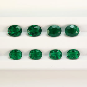 Wholesale Price Synthetic Loose Gemstone Colombia Emerald Oval Cut Hydrothermal Lab Grown Emerald with Inclusion
