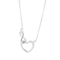 Shiny Zircon Heart Necklace Wholesale Silver Plated Pave Heart Pendant Necklace Jewelry for Women